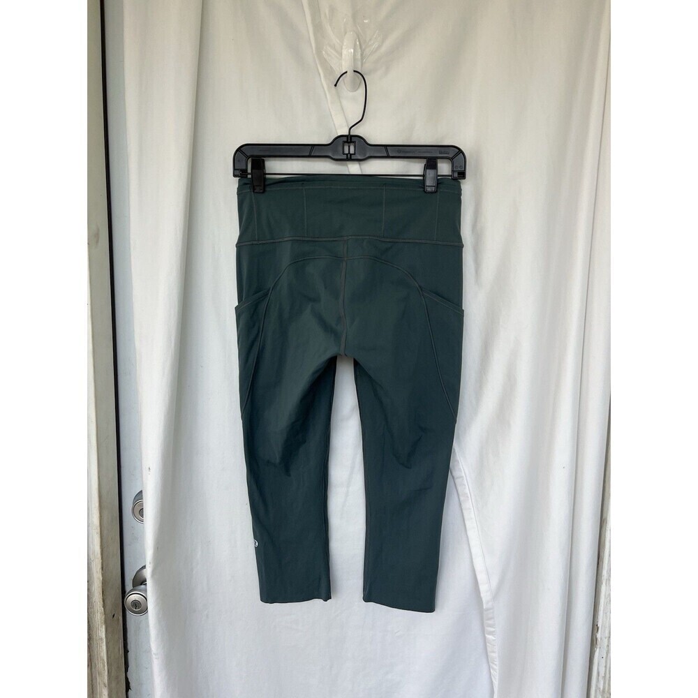 Lululemon Fast Free Crop II *Nulux 19" Grey Eucalyptus Size 8 - Picture 11 of 14